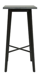 Bāra galds Barker, melna/pelēka, 600 mm x 600 mm x 1160 mm