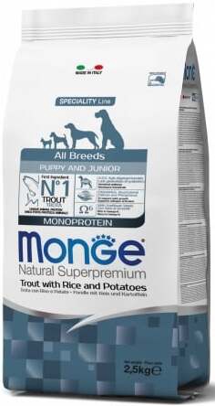 Sausā suņu barība Monge Speciality Trout Rice & Potatoe, rīsi/kartupeļi/forele, 12 kg