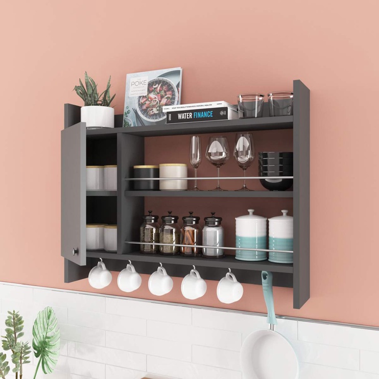 Шкафчики 5K Home Decor Knerr, антрацитовый, 0.85 м