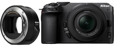 Sistēmas fotoaparāts Nikon Z 30 + Nikkor Z DX 16-50mm f/3.5-6.3 VR + FTZ II Adapter