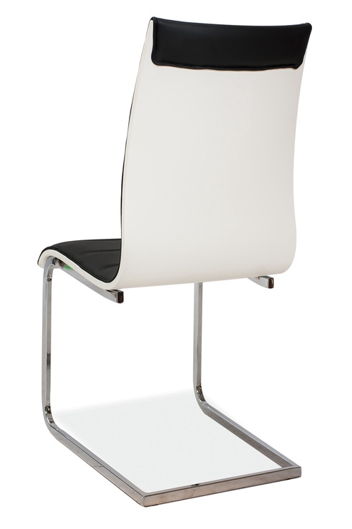Valgomojo kėdė, balta/juoda, 44 cm x 40 cm x 100 cm