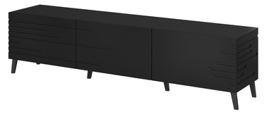 TV galds Cama Meble Nova, melna, 186 cm x 40 cm x 48 cm