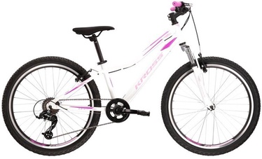 Jalgratas mägi- Kross Lea Jr 1.0, 24 ", 12" raam, valge/roosa