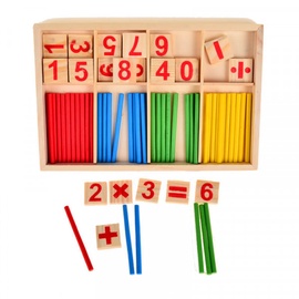 Izglītojošās rotaļlieta Montessori Sticks, daudzkrāsaina