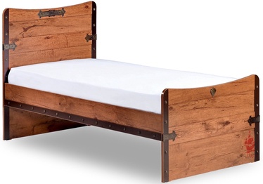 Кровать одноместная Kalune Design Single Bedstead Pirate, коричневый/черный, 206 x 105 см