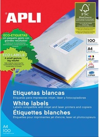 Kleepuvad etiketid Apli White Labels, ontor, 2.1 cm, 3.8 cm, 100 tk