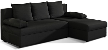 Stūra dīvāns Gino Sawana 14, melna, 146 x 206 cm x 90 cm