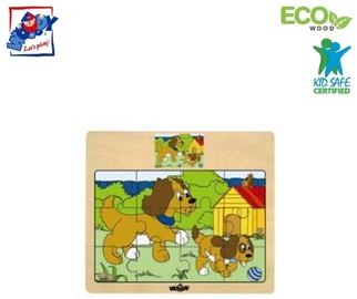 Izglītojošās rotaļlietas WOODY Educational Puzzle Dogs, 12 gab.