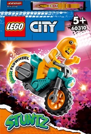 Konstruktorius LEGO City Kaskadininkų motociklas viščiukas 60310, 10 vnt.