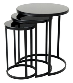 Журнальный столик Kalune Design Dunya Nesting 3 Pieces, черный, 47 см x 47 см x 56 см