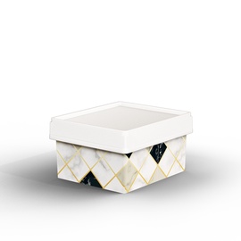 Uzglabāšanas kaste Domoletti Marble, 1 l, balta/melna/bēša/, 14 x 12 x 7.5 cm
