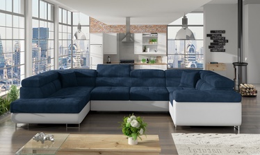 Stūra dīvāns Letto Kronos 09, Soft 17, tumši zila, kreisais, 202 x 340 cm x 90 cm