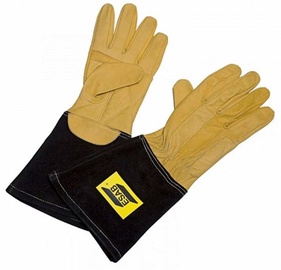 Перчатки кожаные ESAB TIG Curved, для взрослых, кожа, черный/желтый, XL