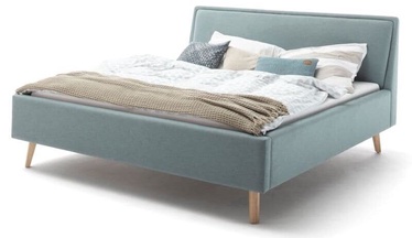 Кровать двухместная Frieda Ice Blue, 160 x 200 cm, дубовый/голубой (поврежденная упаковка)