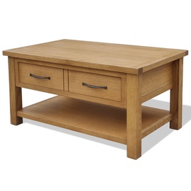 Kafijas galdiņš VLX Solid Oak Wood, brūna, 530 mm x 880 mm x 450 mm