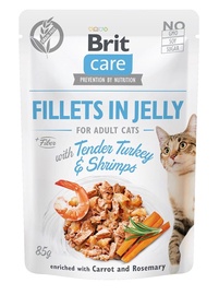 Mitrā kaķu barība Brit Fillets in Jelly Turkey & Shrimp Jelly, tītara gaļa, 0.085 kg