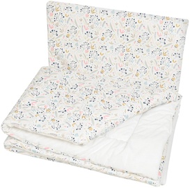 Комплект одеяла и подушки Black Red White Floral, 135 см x 100 см, белый/многоцветный, 2 шт.