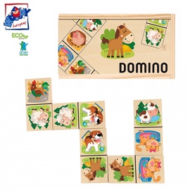 Rotaļlieta WOODY Eco Wooden Domino Farm Animals, 28 gab.