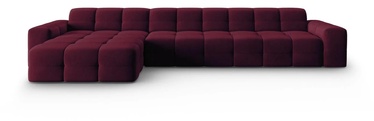 Stūra dīvāns Micadoni Home Kendal Velvet 5 Seats, violeta, kreisais, 357 x 173 cm x 79 cm