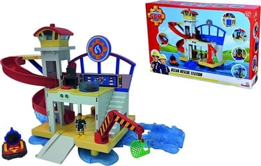 Transporta rotaļlietu komplekts Simba Fireman Sam Ocean Rescue Station, daudzkrāsaina