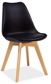 Valgomojo kėdė Kris KRISBUCS, matinė, juoda/buko, 41 cm x 49 cm x 83 cm