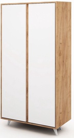 Гардероб Kalune Design Ajumma, белый/дубовый, 100 см x 52 см x 187 см
