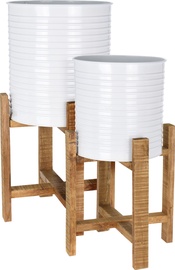 Statīvs Mondex Steel Flowerpot Stand HV478161, brūna/balta, Ø 250 mm, 250 mm x 250 mm