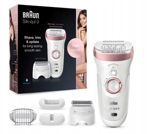 Эпилятор Braun Silk Epil 9 9-725, белый/розовый