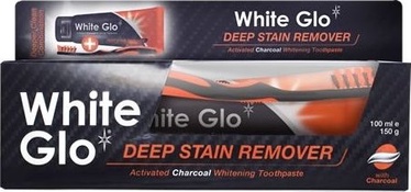 Zobu pasta White Glo Deep Stain Remover Activated Charcoal Whitening, 150 ml