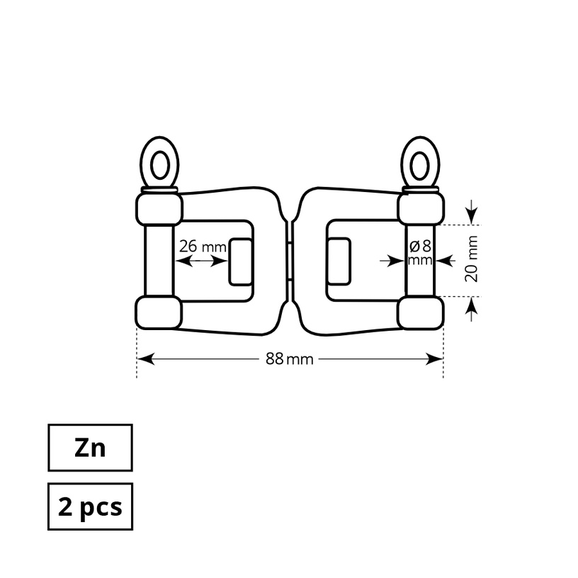 Aaskruvi Haushalt 2DD, tsingitud, metall, Ø 0.6 cm, 2 tk