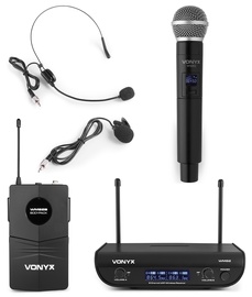 Mikrofons Vonyx WM82C UHF 2-Channel Wireless Microphone Set, melna