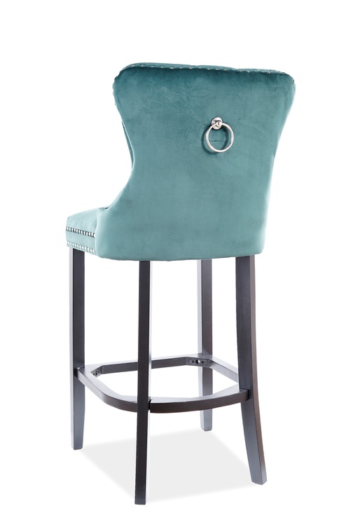 Bāra krēsls August H-1 Velvet, zaļa, 50 cm x 42 cm x 114 cm