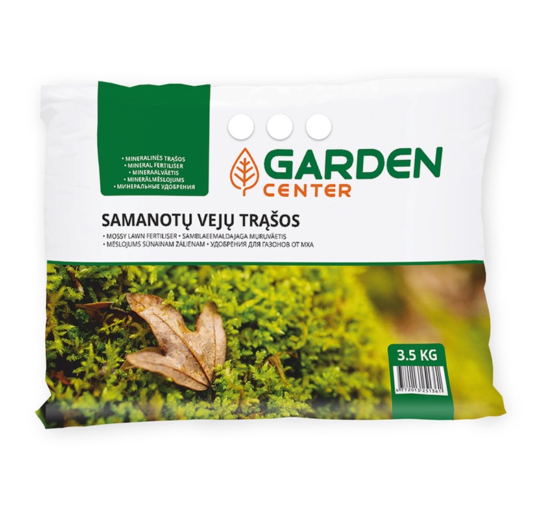 Удобрения для замшелых газонов Garden Center, гранулированные, 3.5 кг