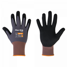Рабочие перчатки перчатки Bradas Flex Grip, нейлон/cпандекс, черный/серый, 8, 6 шт.