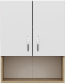Шкаф для ванной Kalune Design 31 cm x 60 cm x 75 cm, белый/дубовый (поврежденная упаковка)