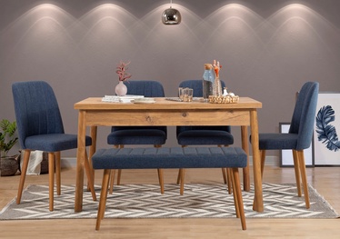 Ēdamistabas komplekts Kalune Design Costa 1048 - 2 A, priedes/tumši zila