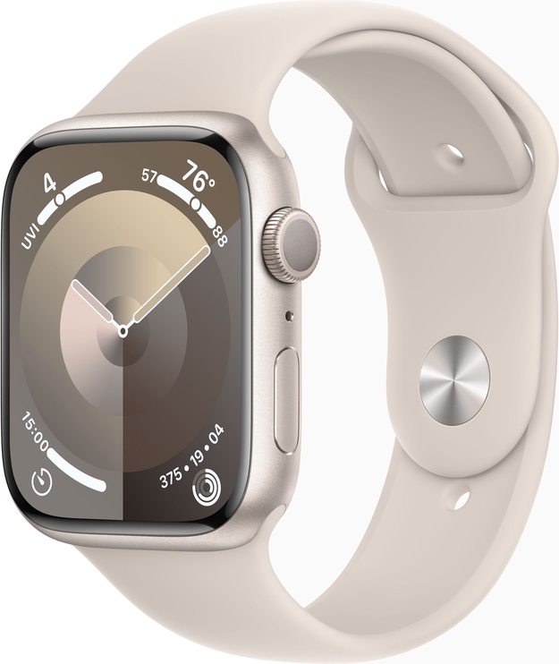 Умные часы Apple Watch Series 9 GPS, 45mm Starlight Aluminium Starlight Sport Band S/M, бежевый