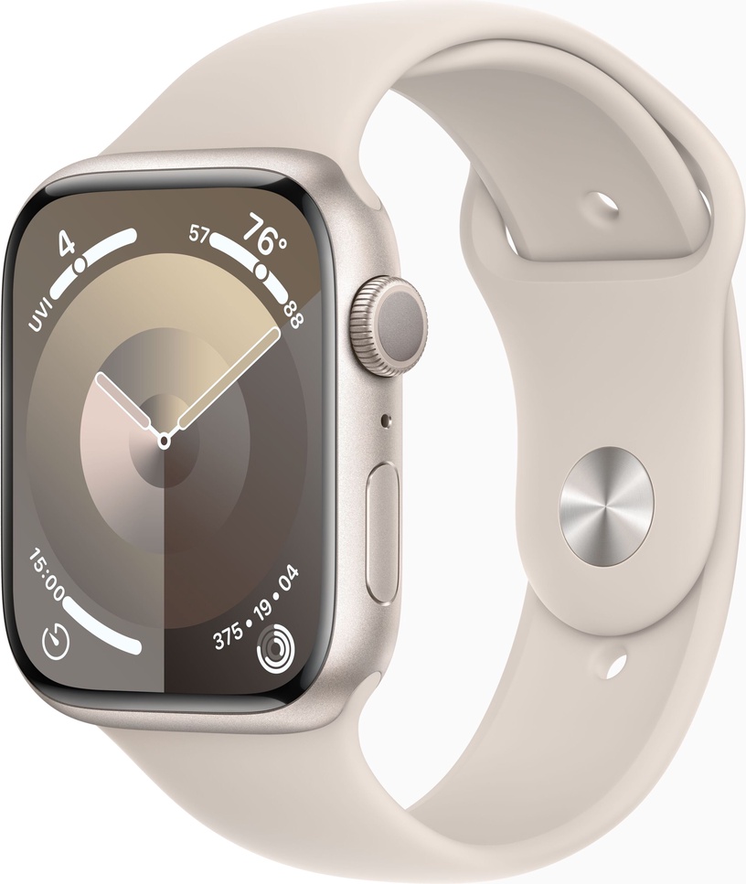Nutikell Apple Watch Series 9 GPS, 45mm Starlight Aluminium Starlight Sport Band S/M, beež