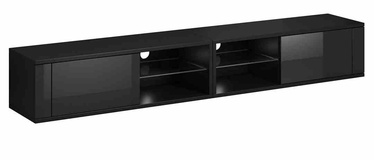 TV-laud Hakano Dea, must, 2000 mm x 358 mm x 305 mm