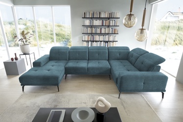 Stūra dīvāns Neviro Loco 38, zila, labais, 201 x 350 cm x 77 cm