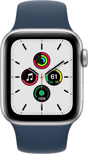 Nutikell Apple Watch SE GPS + Cellular, 40mm Silver Aluminium Case with Abyss Blue Sport Band - Regular, hõbe
