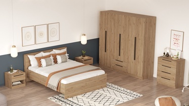 Guļamistabas mēbeļu komplekts Kalune Design LL8-S, iekštelpu, valriekstu