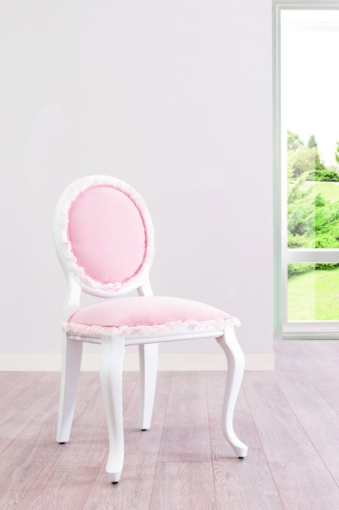 Bērnu krēsls Kalune Design Dream, balta/rozā, 500 mm x 880 mm