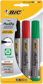 Перманентный маркер Bic Marking 2000 8755731, 2 - 3 мм, синий/черный/красный/зеленый, 4 шт.