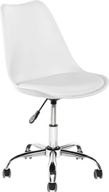 Офисный стул OTE Diego, 47.5 x 45 x 79 - 89 см, белый/хромовый