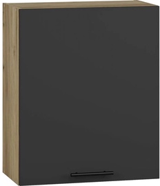 Верхний кухонный шкаф Vento G-60/72, антрацитовый/дубовый, 30 см x 60 см x 72 см