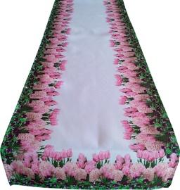 Galda celiņš taisnstūra OHA-002-A, balta/zaļa/rozā, 40 x 180 cm