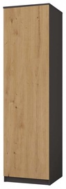 Шкаф Malwa SD-50, антрацитовый/дубовый/черный, 50 см x 50 см x 180 см
