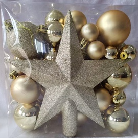 Jõulupuu ehe Christmas Touch SYQB-0119283, kuldne, 52 tk