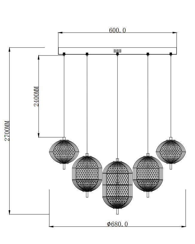 Светильник навесной Domoletti Bright A2360-10, 60 Вт, LED, 3000 °К